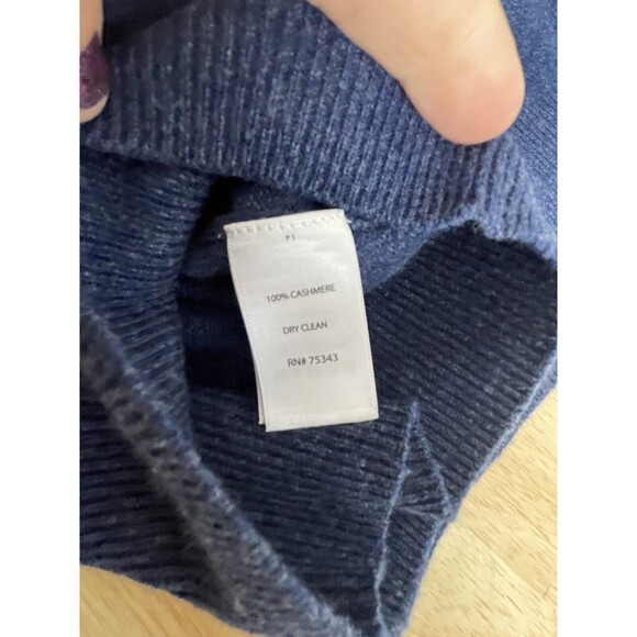 Ethan Pierce 100% 2-Ply Cashmere Navy Blue Sweater Mens XL - Picture 6 of 6